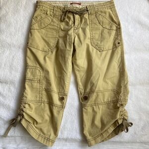 Y2k tan union bay cargo capri pants